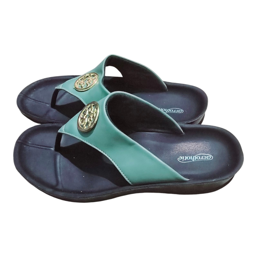Comfortable Green and Black Women Sandals